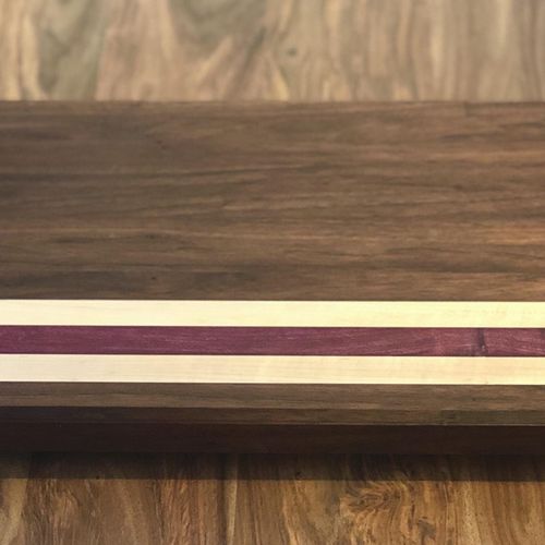 Custom cutting board. Walnut/Maple/Purple Heart