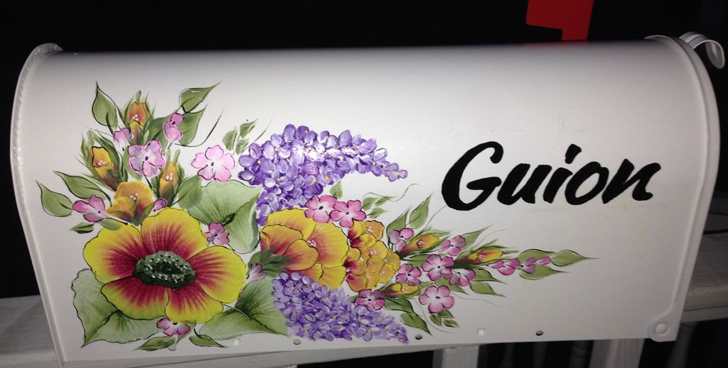 Hand painted custom ordered mailbox.