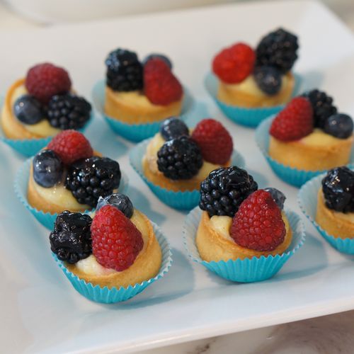 mini fruit tarts for baby shower dessert table