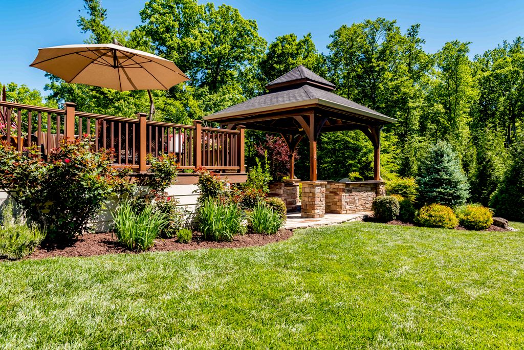 Beautiful landscape spring cleanup