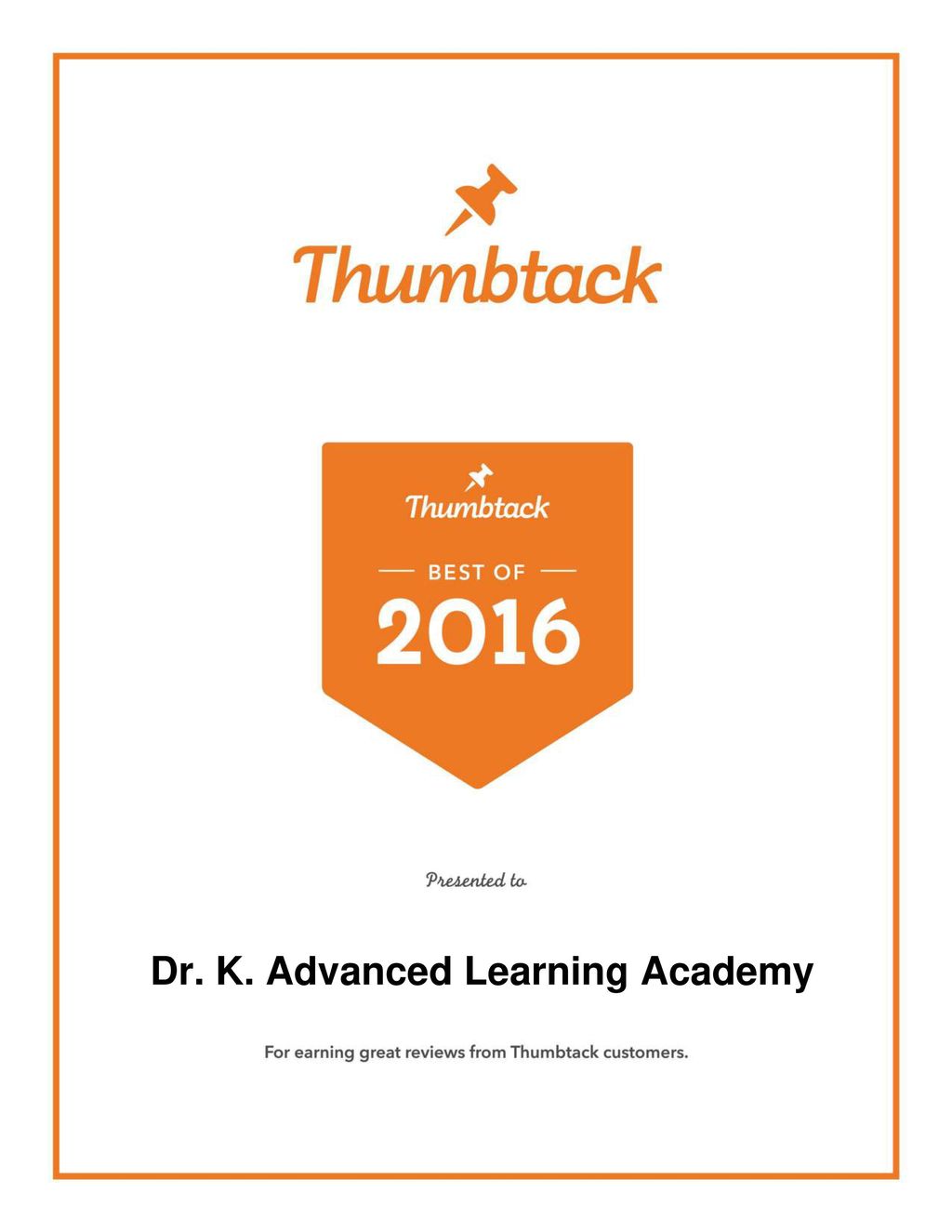 Best of 2016 award certificate