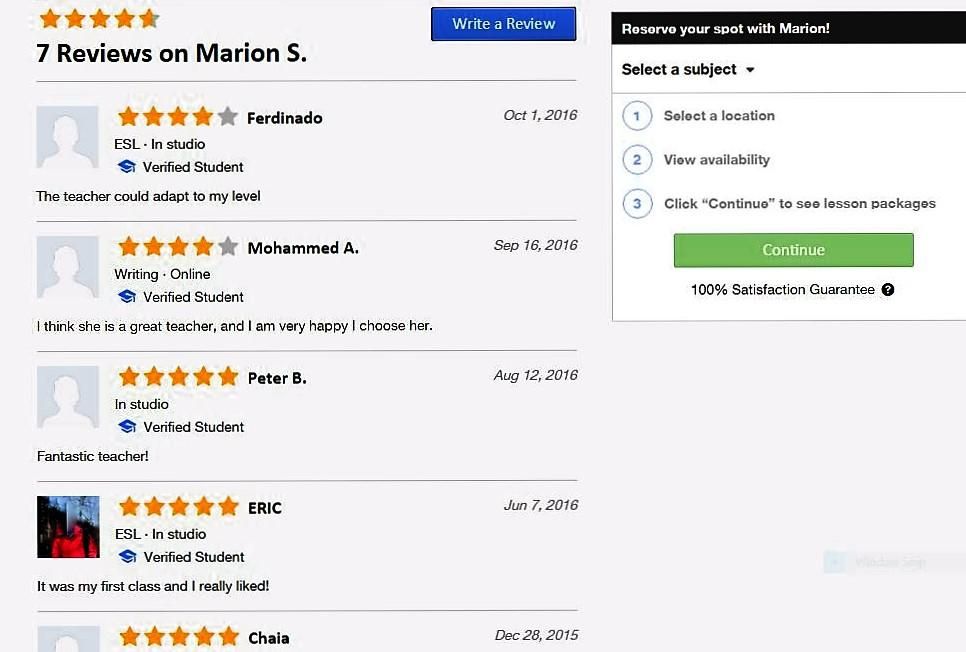 Reviews from other places