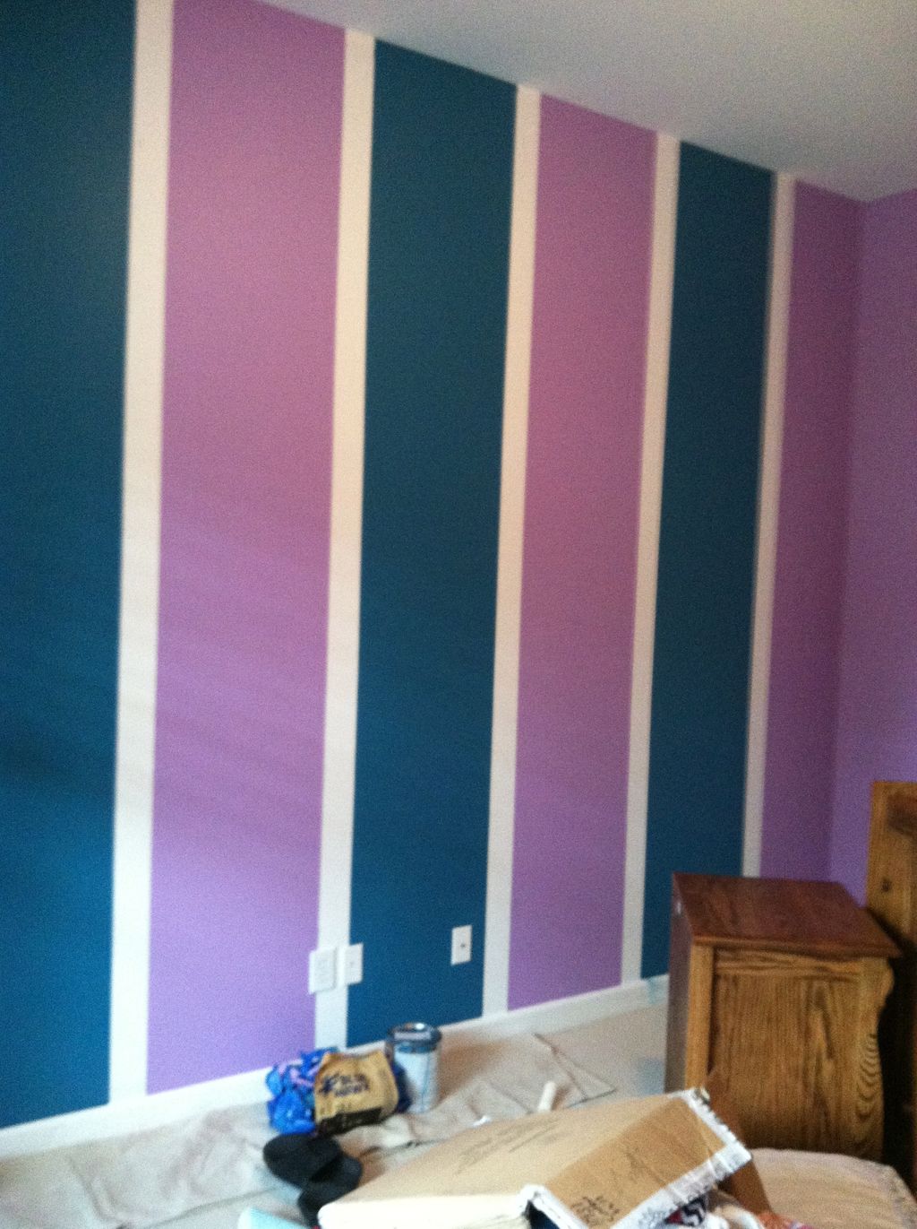 Custom striped accent wall
