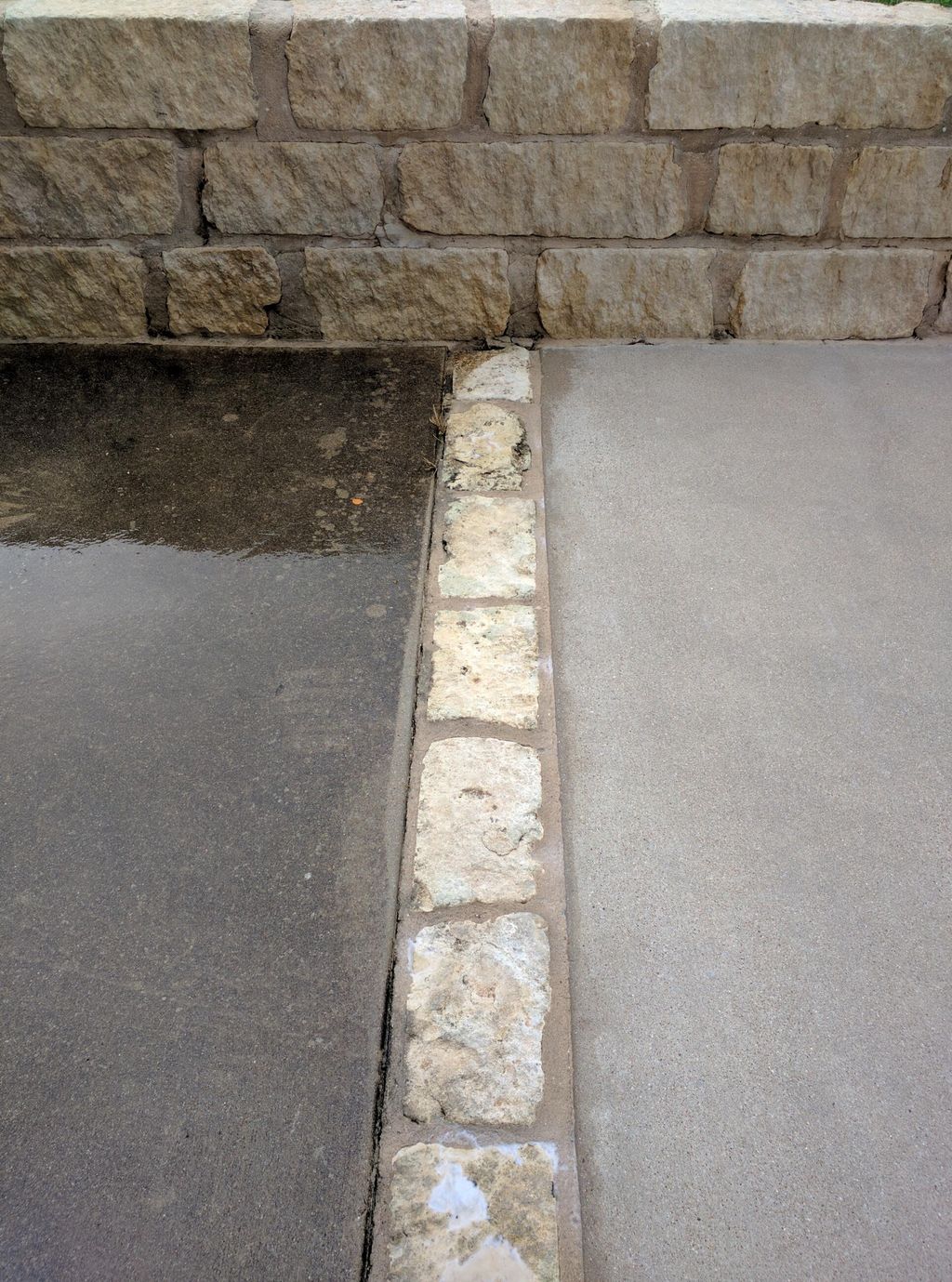 Before and after pressure washing..