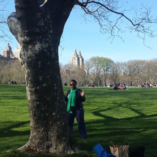 Sharing Reiki with a tree. Central Park. March 201