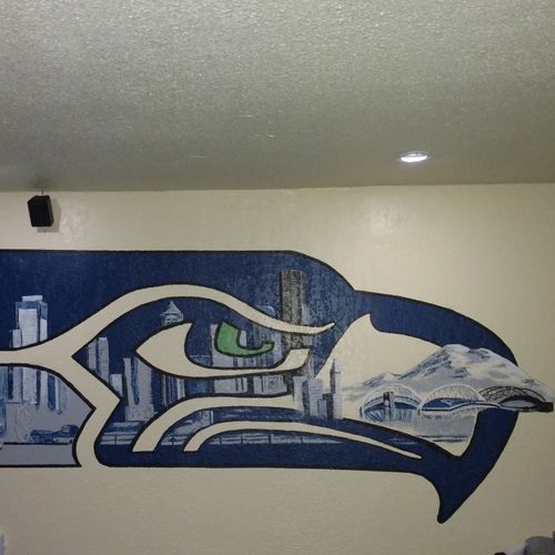 Indoor mural lighting with remodel 4" LED cans