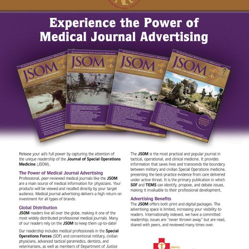 Advertising Ad created for a quarterly medical jou