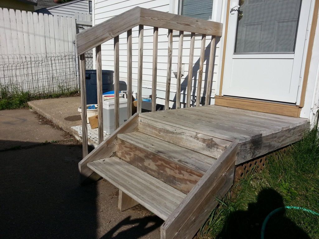 back steps before washing & stain