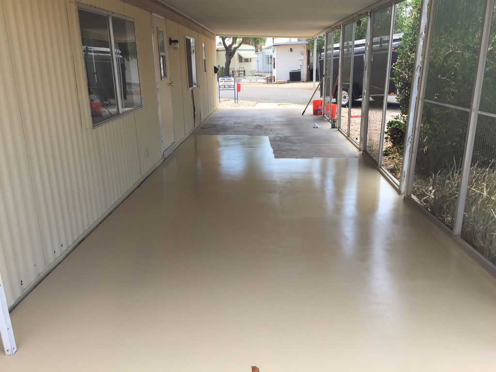 Epoxying every trailer carport in a trailer park. 