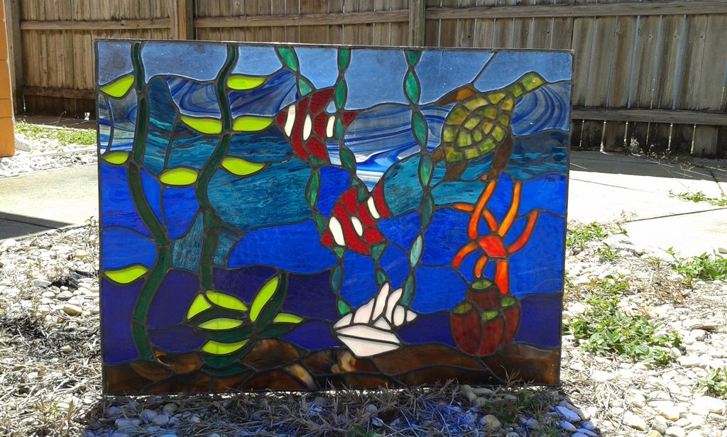 Stained glass I was working on the restoration.