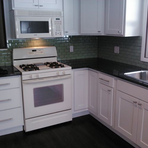 This was a complete kitchen remodel. With mosaic b