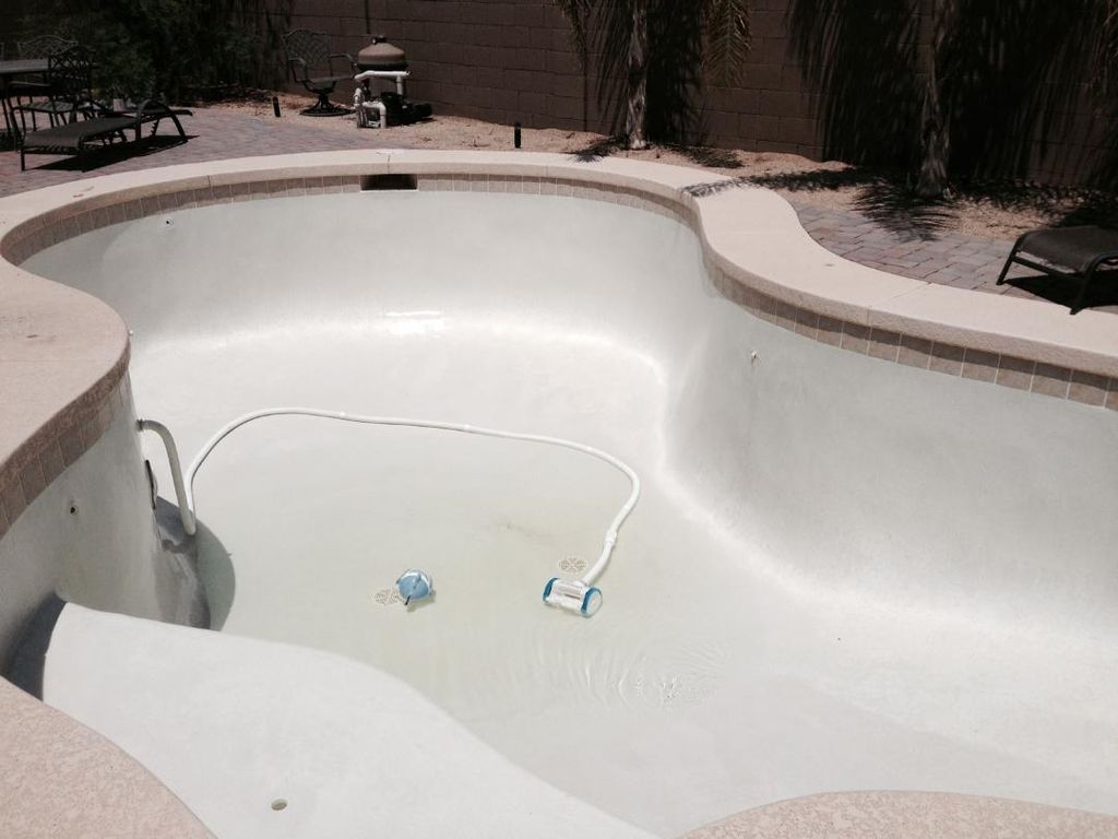 Algae pool drained after cleaning 