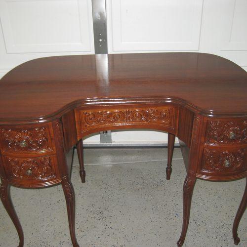antique desk-top damage restored
