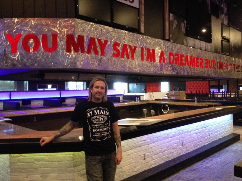 Hand plasma cut quotation in a local bar out of st