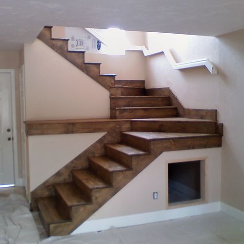 My brother Todd, Steve, and I built this staircase