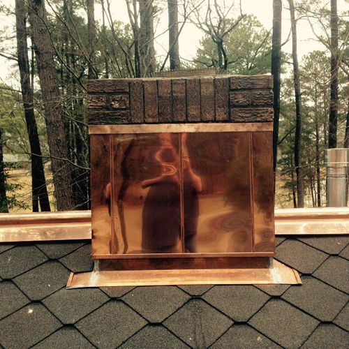 Copper Clad chimney made in our sheetmetal shop
