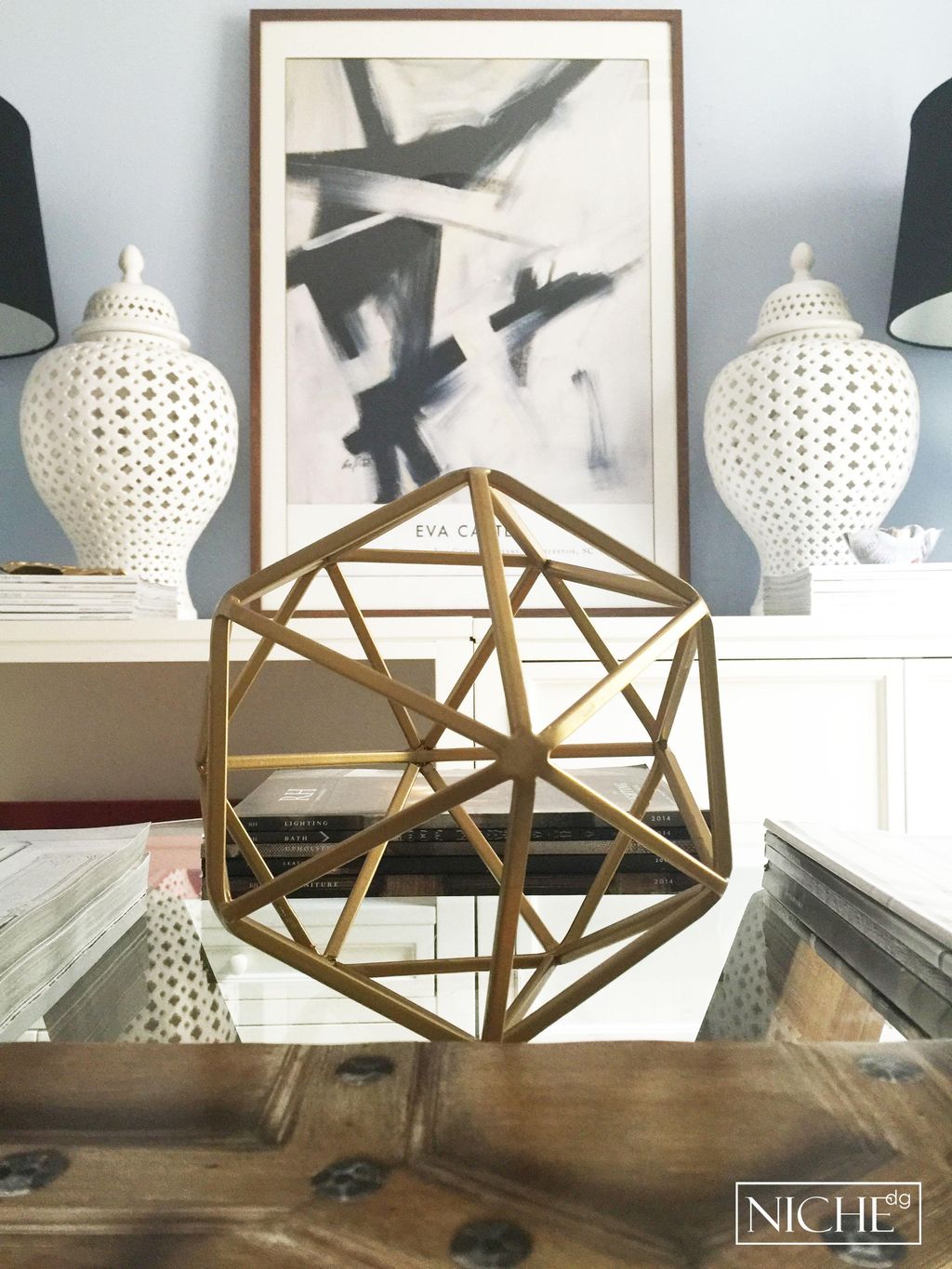 DESIGN - A small, Eclectic home office design.