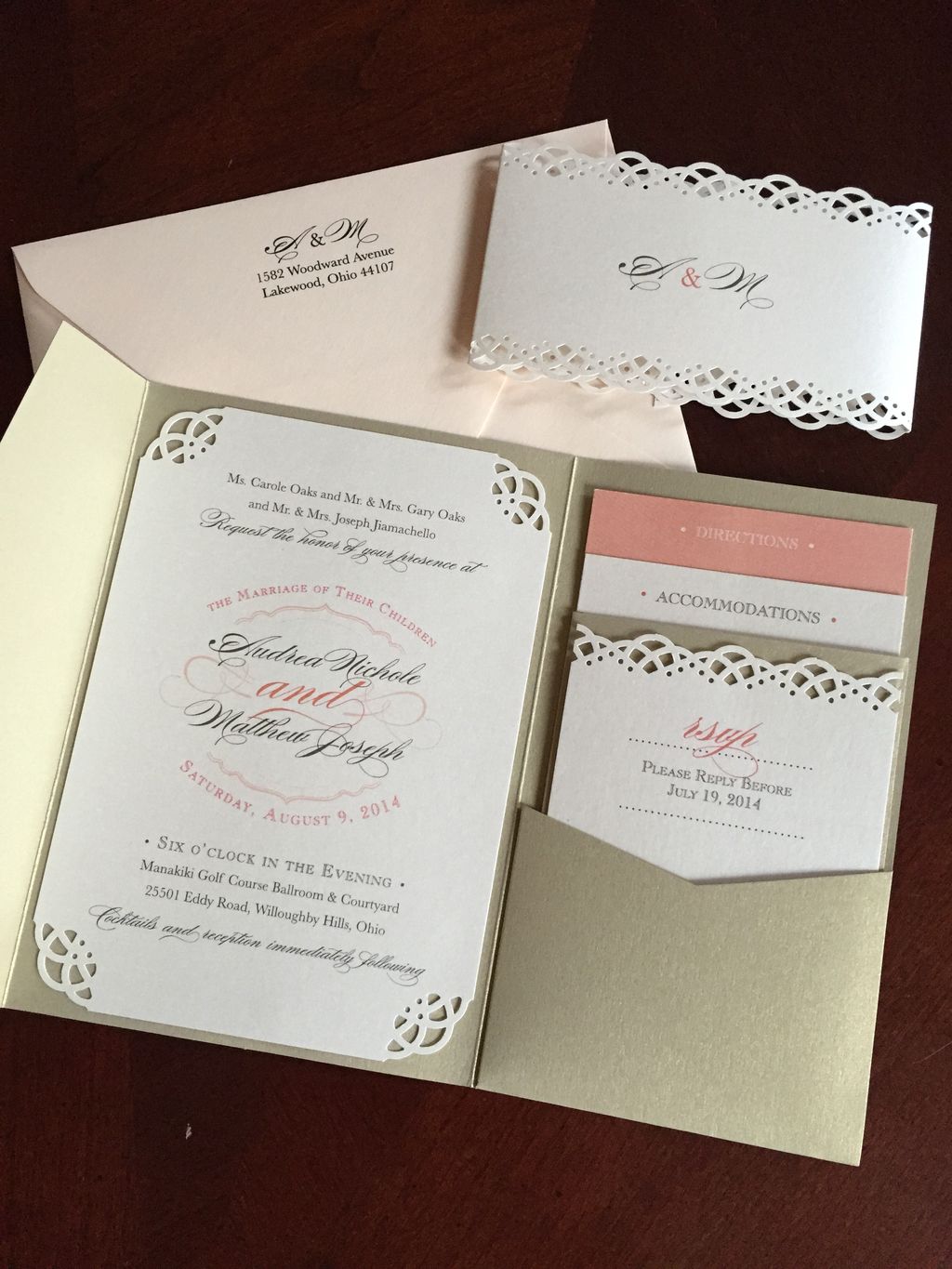 A&M Wedding Invitation Inserts