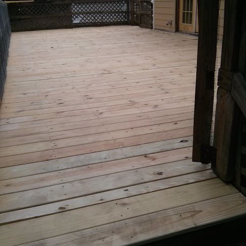 A simple deck replacement. Customer only wanted th