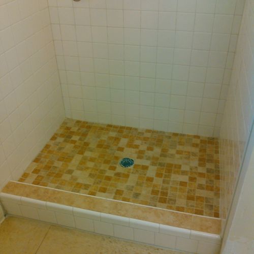 Lawton Housing Authority, poured shower pan and ti