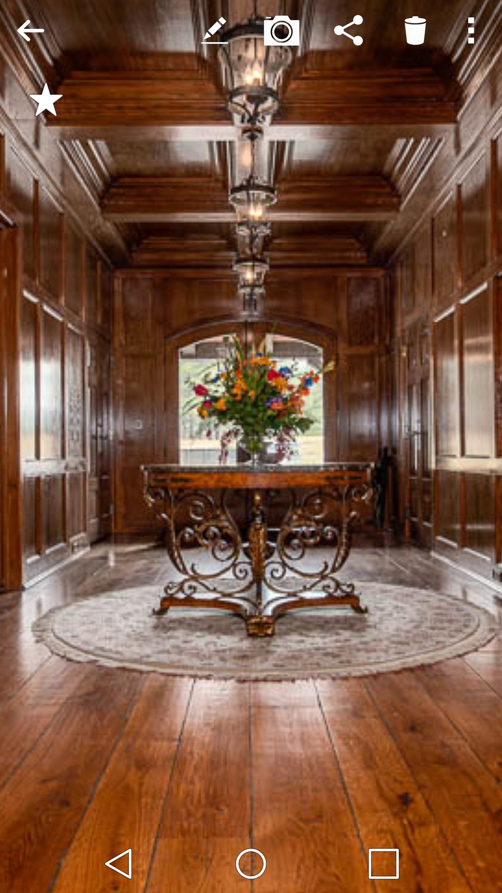white oak entry . panelized walls, coffered ceilin