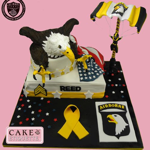 Custom Sculpted Theme Cake - Army Airborne Logo - 