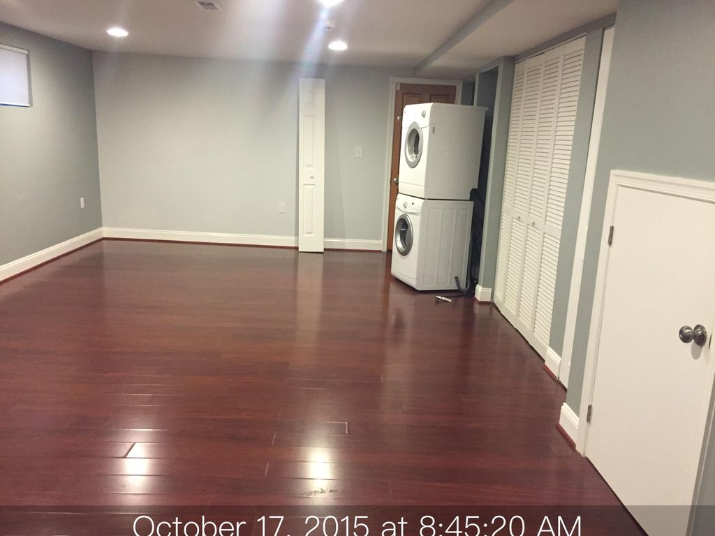 Before.
Remove existing laminate flooring.