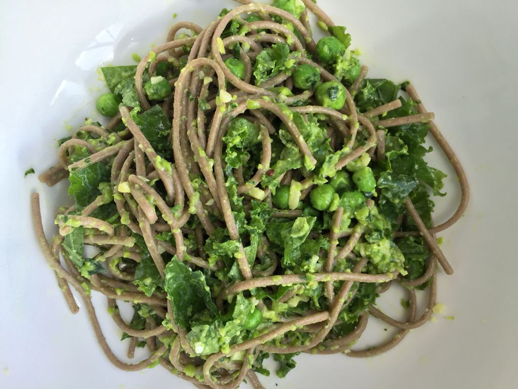 Soba Noodle Salad with Pea Pesto