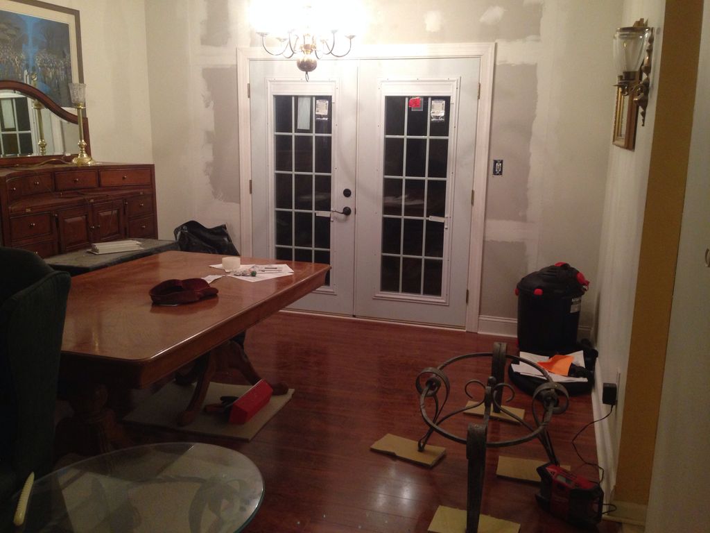 after we put in new double open French door and di