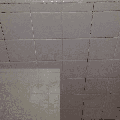 Before & After shower grout cleaning