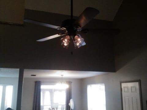 A ceiling fan I added and wired