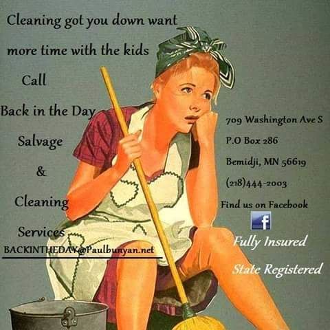 Back in the day Salvage and cleaning services
