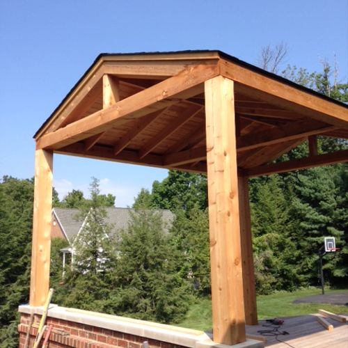 Post & Beam pavilion over a new deck