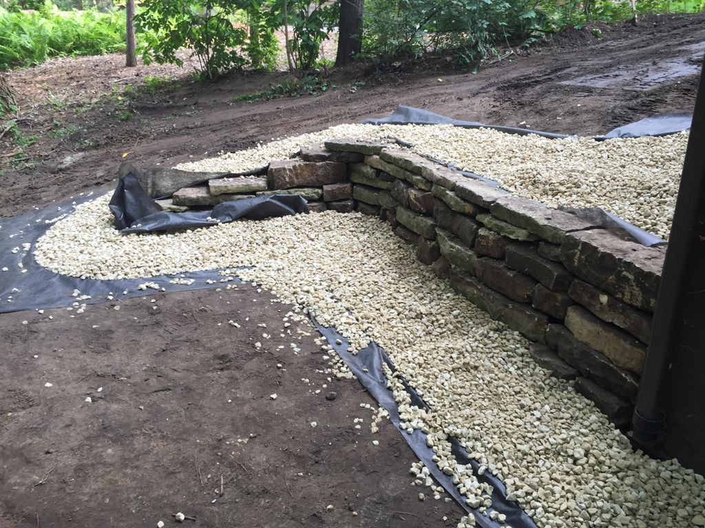 Natural Limestone wall with surrounding rock and d