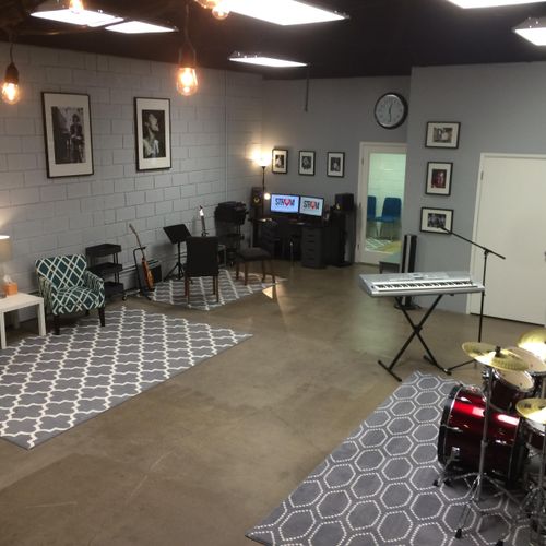Our LIVE room - where we hold rock band classes an