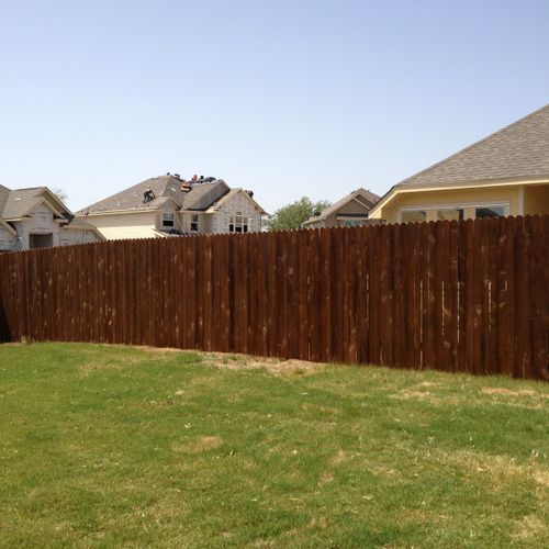 Oxford Brown Fence Stain on Cedar Fence