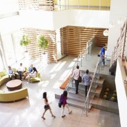 Clean office entry room