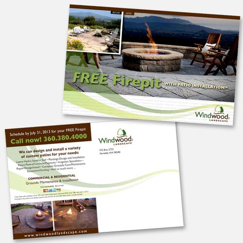 Windwood Landscape, LLC postcard promo