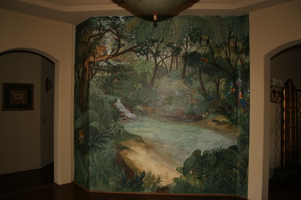 Jungle mural in entry  12 ft x 10 ft
of home, 10ft