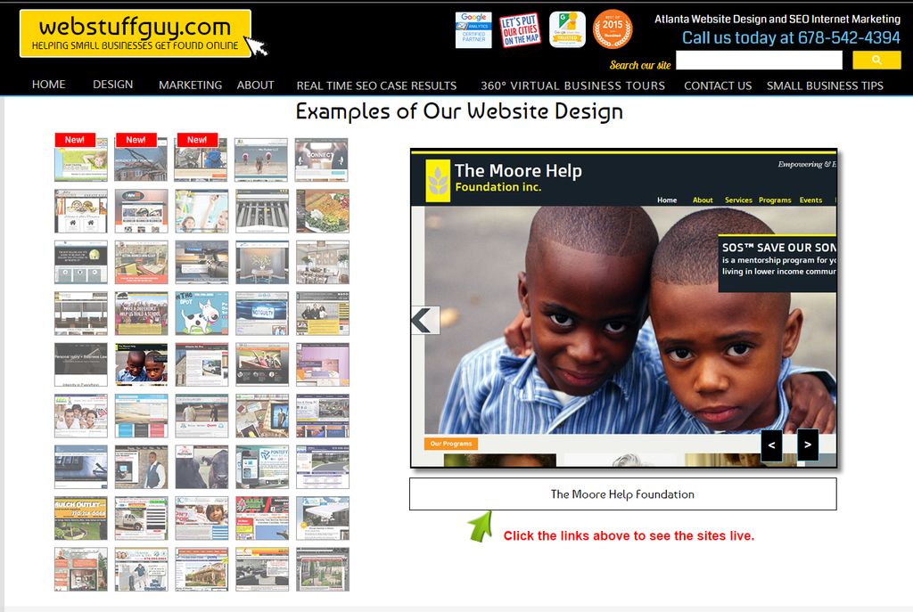 Over 50 websites currently live on the web.