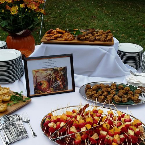 Hors d'oeuvres station at an Autumn wedding: Stuff