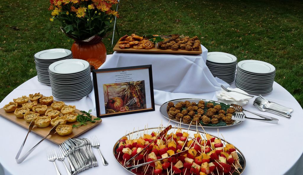 Hors d'oeuvres station at an Autumn wedding: Stuff