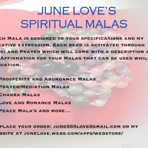 Each Mala is designed to your specifications and m