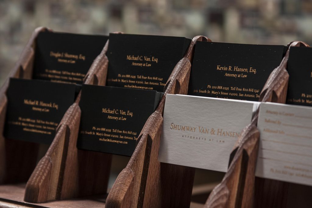 These are our law firm's business cards.