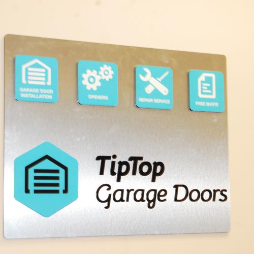Tip Top Garage Doors Sign