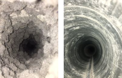 Kansas City dryer vent before and after