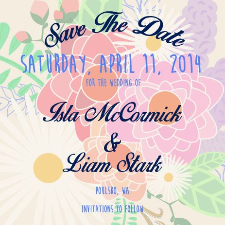 Save the Date Invitation designed in Adobe Illustr