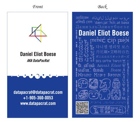 A business card I designed for a client who worked