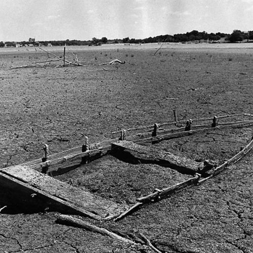 White Rock Lake during the 1950's drought.