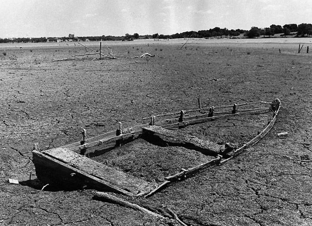 White Rock Lake during the 1950's drought.
